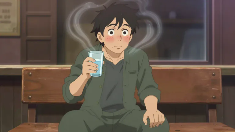 Visual representation of "sober up" - to become sober after having drunk too much alcohol