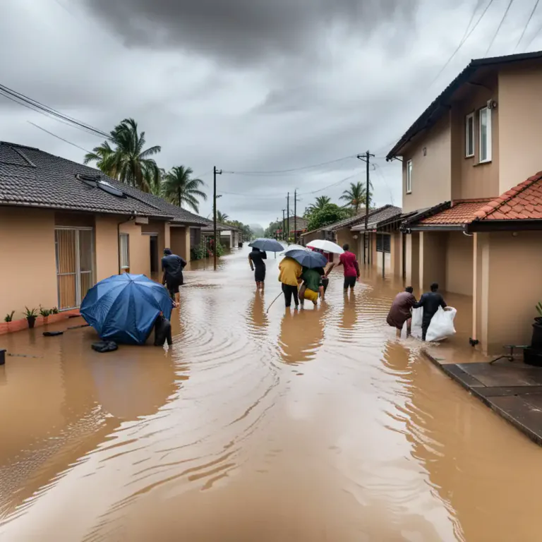 Visual representation of "monsoon" - The season of heavy rain.