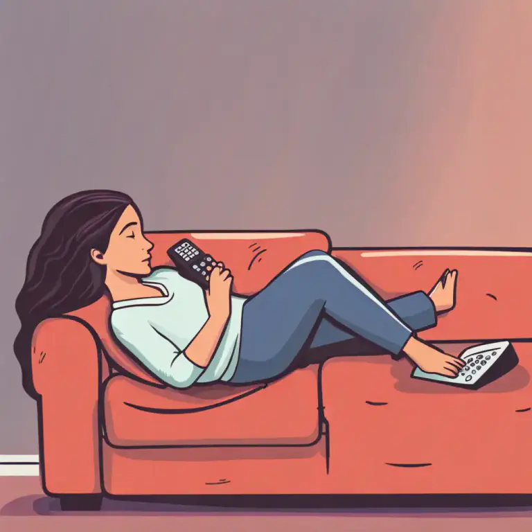 Visual representation of "lie around" - To spend time doing nothing, often when you should be doing something.