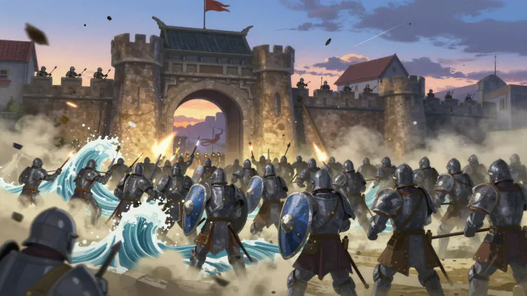 Visual representation of "onslaught" - Intense or violent attack or criticism