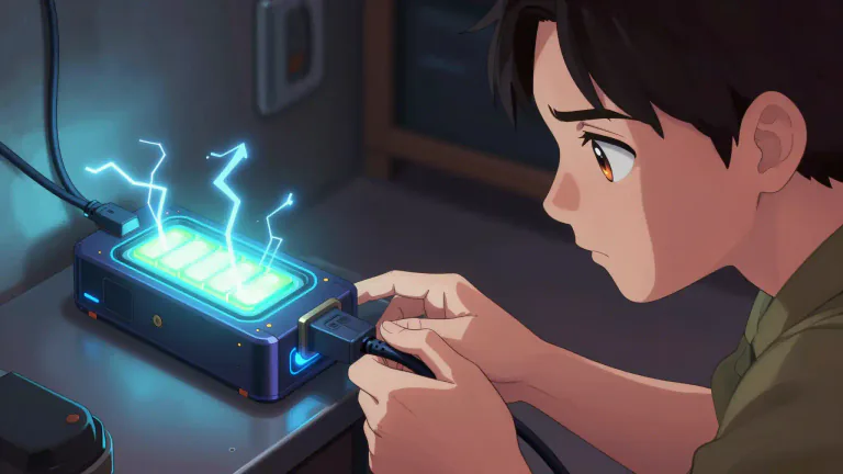 Visual representation of "energize" - To put electrical energy into a battery or other device