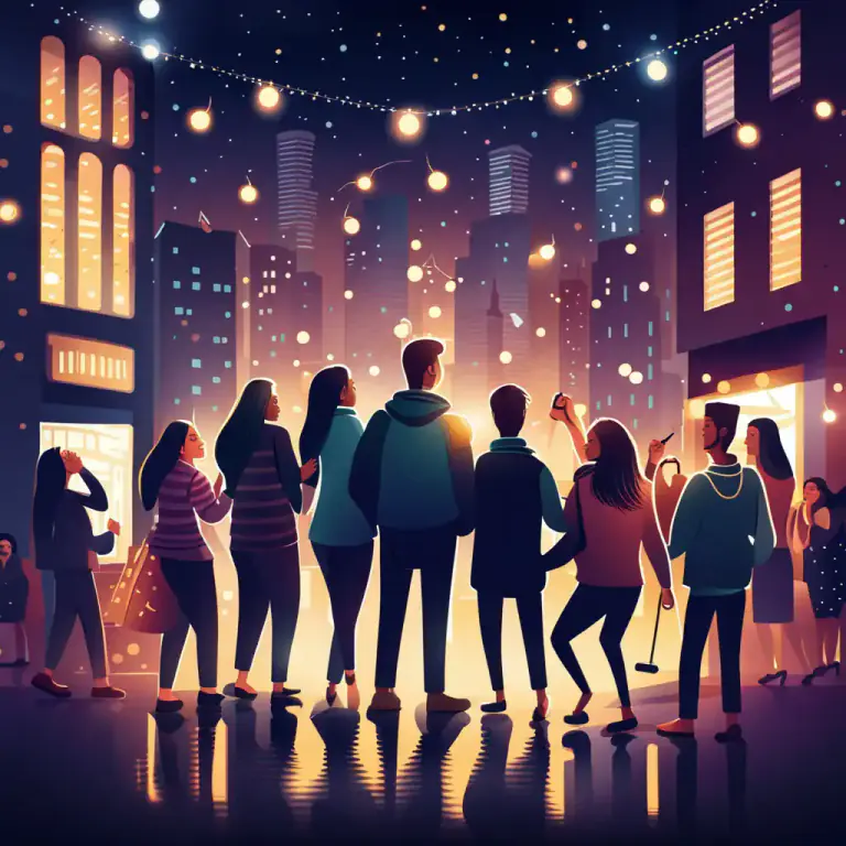 Visual representation of "a night out" - An evening spent outside of the home celebrating, enjoying, or socializing
