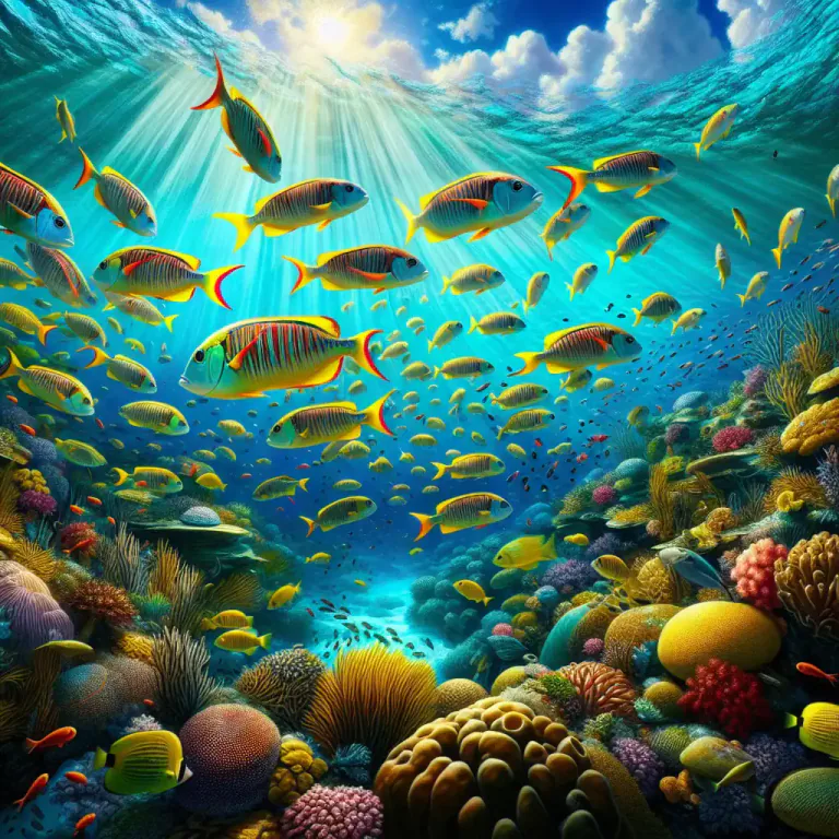 Visual representation of "schoolmaster" - A species of fish found in the Atlantic Ocean.