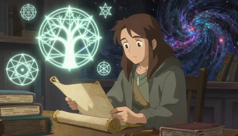 Visual representation of "kabbalistic" - Relating to Kabbalah, the Jewish mystical tradition that seeks to understand the nature of God and the universe.