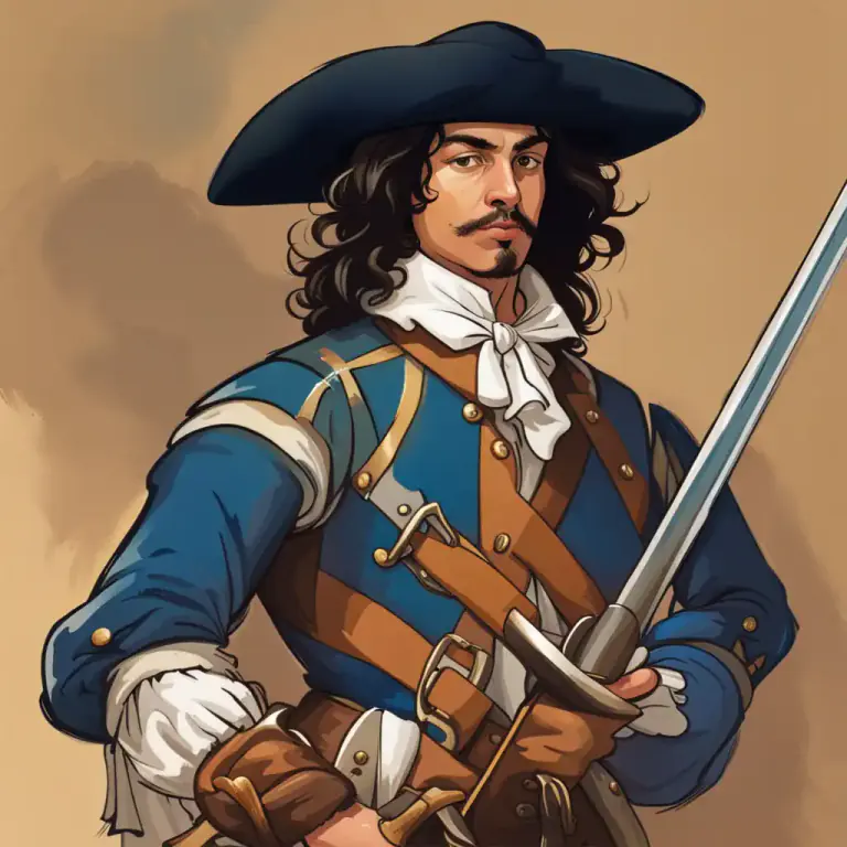Visual representation of "musketeer" - One of the fictional characters in Alexandre Dumas's novel 'The Three Musketeers'.
