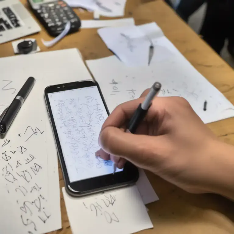 Visual representation of "stick down" - To forcefully write or draw something quickly.