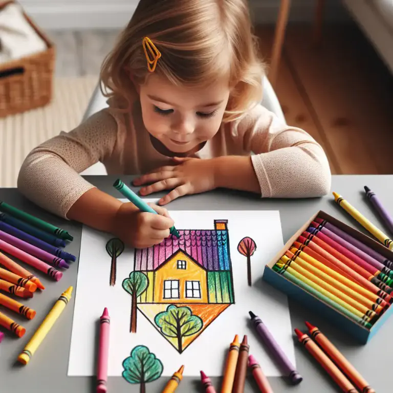 Visual representation of "crayon" - To draw or color with a crayon.