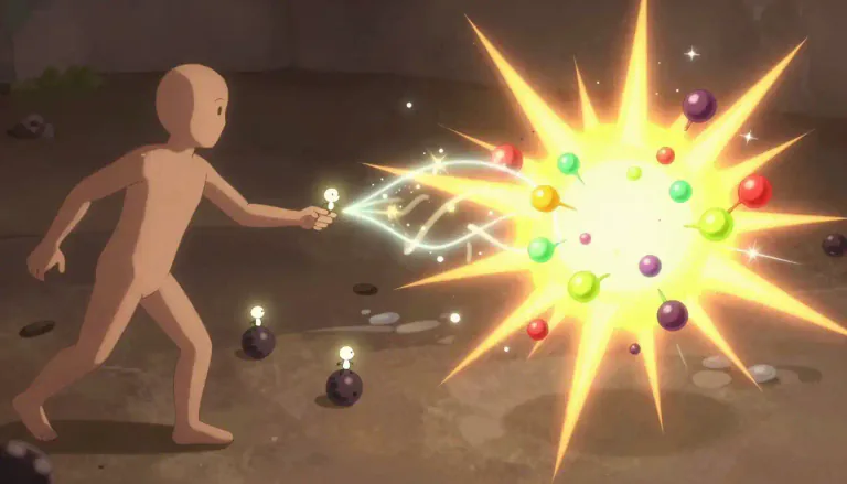 Visual representation of "catalyse" - To speed up a process, or make a process happen faster.