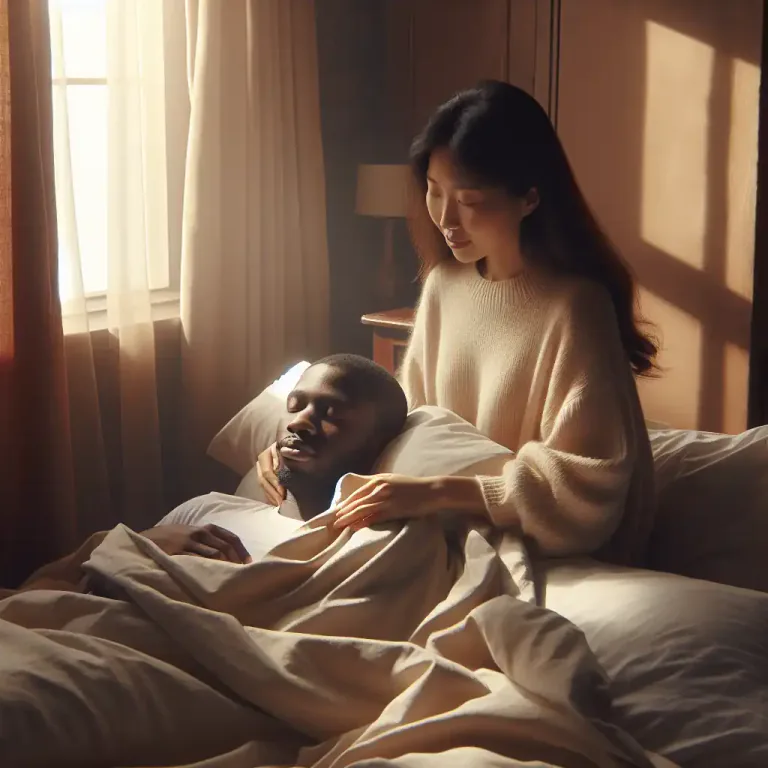Visual representation of "sleepyhead" - A term of endearment for a loved one who is still asleep when you want them to wake up