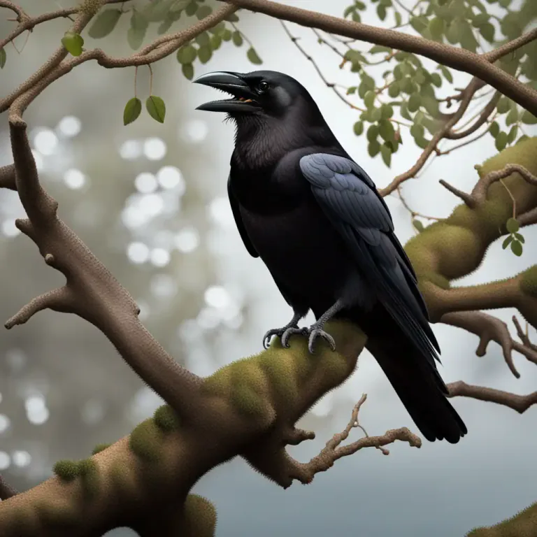 Visual representation of "caw" - When a crow or a similar bird makes a caw sound.