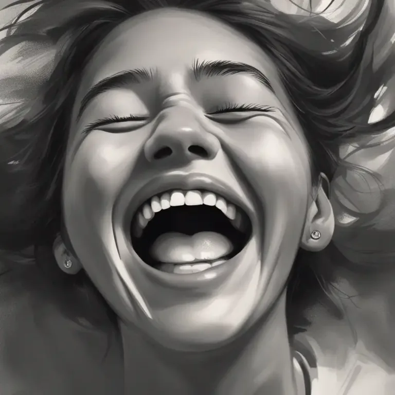 Visual representation of "die laughing" - To laugh extremely or uncontrollably.