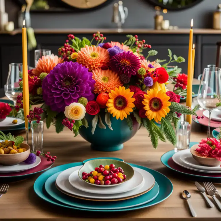 Visual representation of "centrepiece" - An ornament or decoration placed in the center of a dining table.
