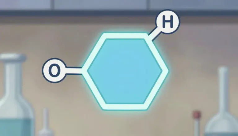Visual representation of "quinone" - A type of cyclic organic compound that contains two carbonyl groups on a six-membered aromatic ring.