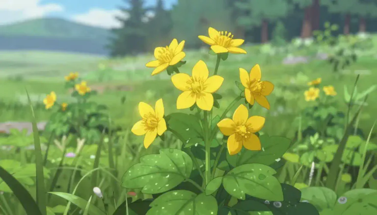 Visual representation of "celandine" - A kind of plant with yellow flowers usually found in the northern hemisphere