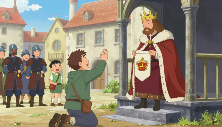 Visual representation of "royalist" - A person who supports the king or queen in a country with a system of royalty