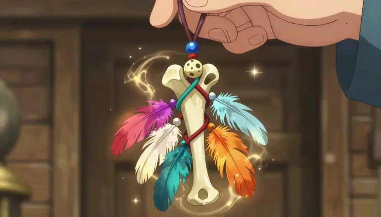 Visual representation of "juju" - A magical charm believed to have the power to bring good fortune or control spirits.