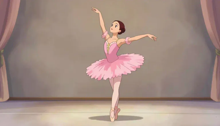 Visual representation of "ballerina" - A woman or girl who dances ballet professionally