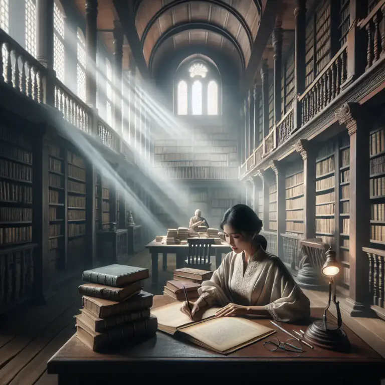 Visual representation of "bibliographer" - A person who collects, lists, and describes books