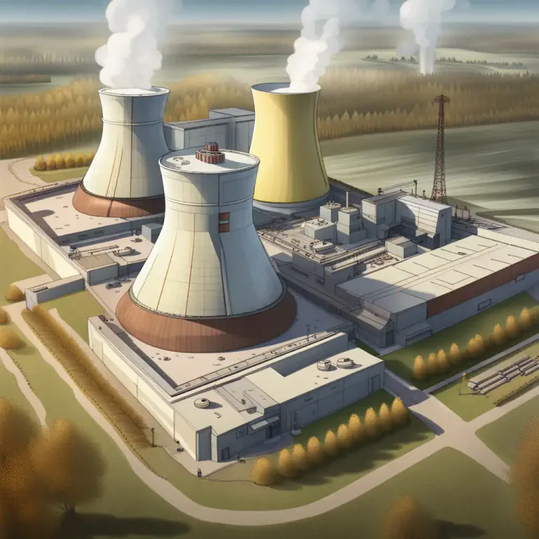 Visual representation of "reactor" - In a nuclear power plant, it's a place where nuclear reactions happen.