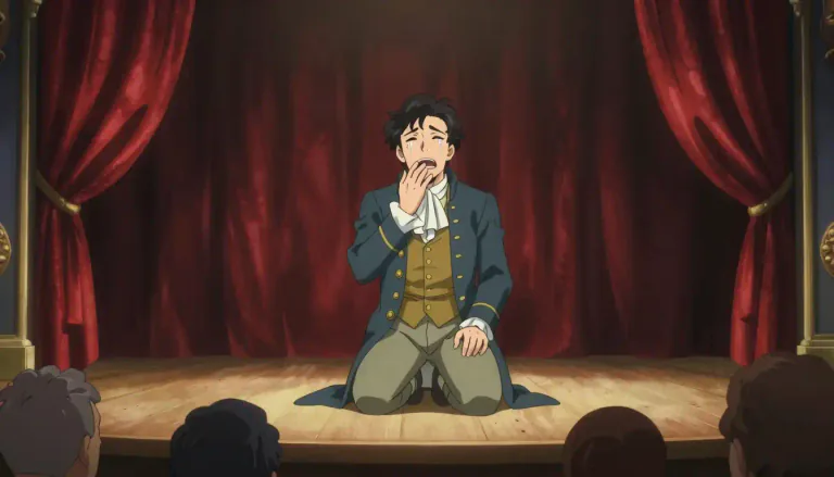 Visual representation of "tragedian" - A person who acts in tragedies or writes them, especially in a theatre