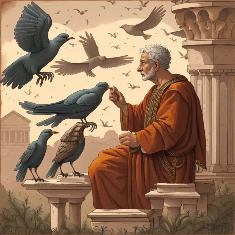 Visual representation of "augury" - The practice or art of interpreting omens.