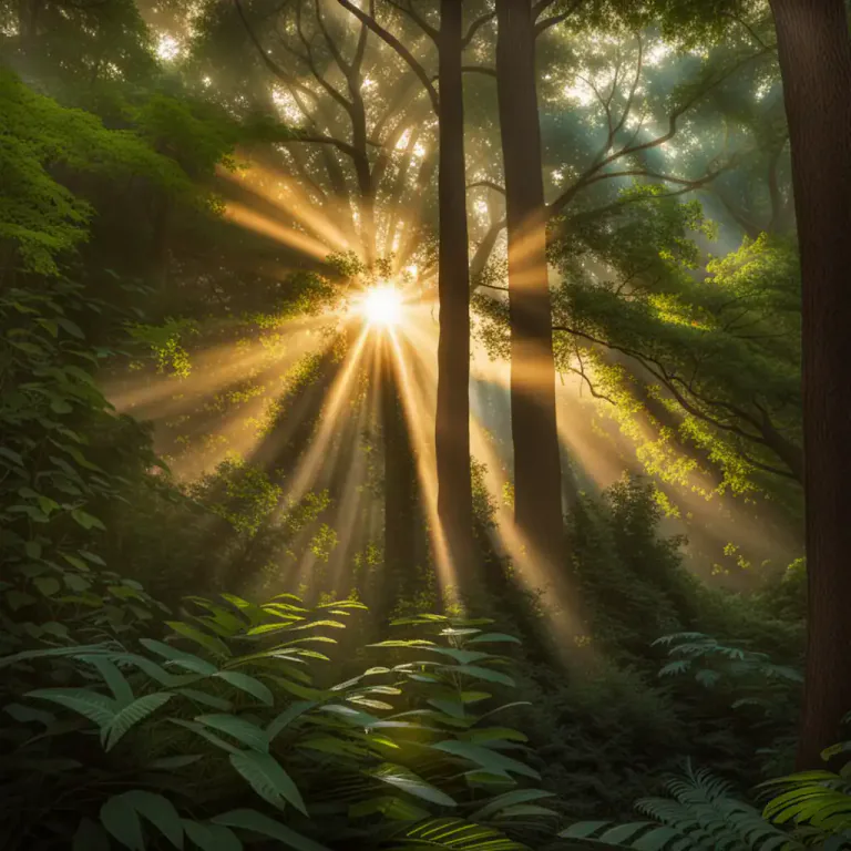 Visual representation of "crepuscular" - Refers to the atmospheric light rays appearing to radiate from the point in the sky where the sun is located