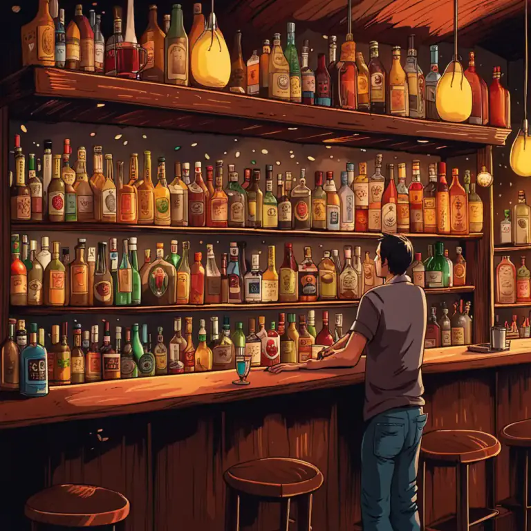 Visual representation of "bar" - A place where you can buy and drink alcohol.