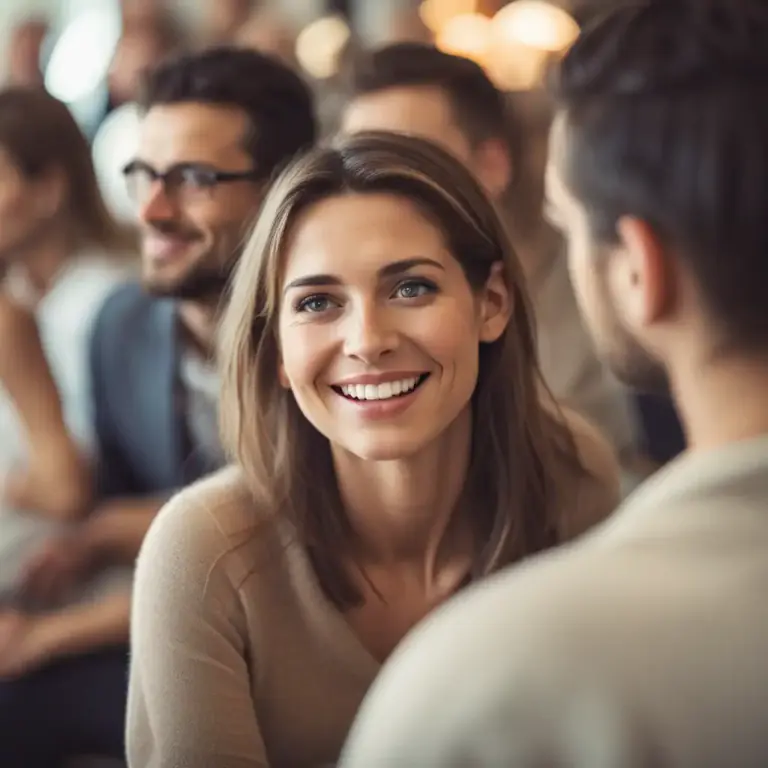 Visual representation of "personable" - Having an ability to mix socially with others.