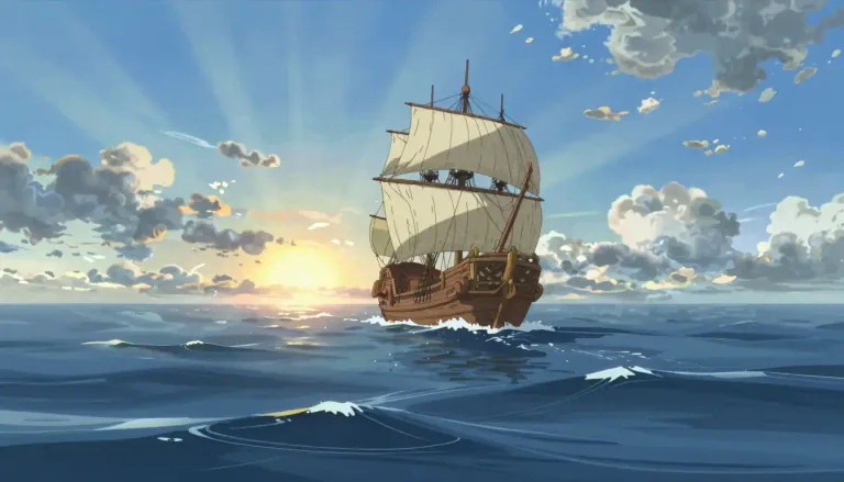 Visual representation of "voyage" - A long journey, especially by ship or spacecraft