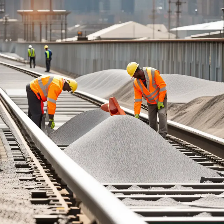 Visual representation of "ballast" - Granular material placed under railway tracks to keep them in place