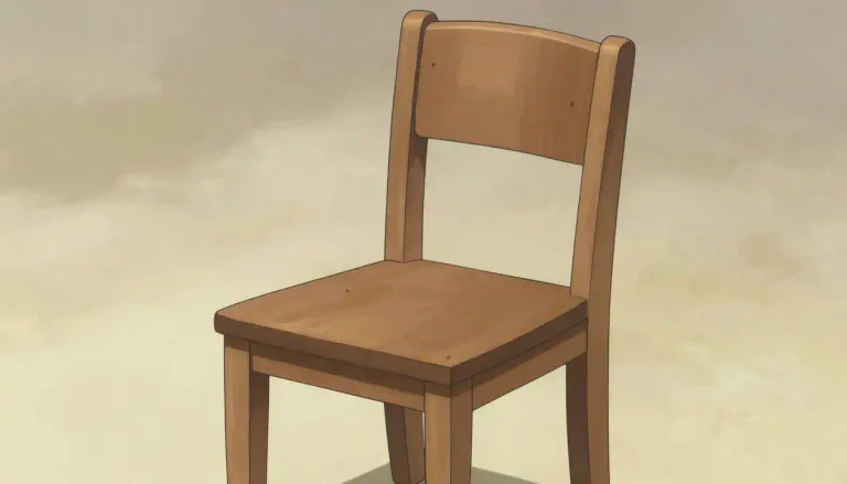 Visual representation of "chair" - A piece of furniture with a raised surface to sit on. It usually has a back and often has four legs.
