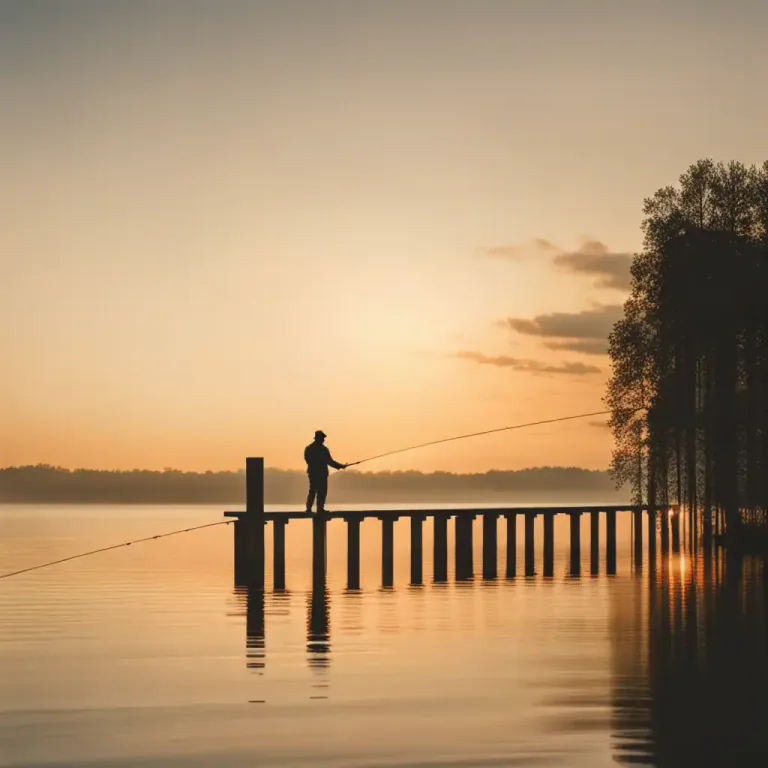 Visual representation of "cast on" - In fishing, to throw the line or net into the water.