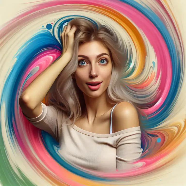 Visual representation of "dizzy" - Silly or scatterbrained.