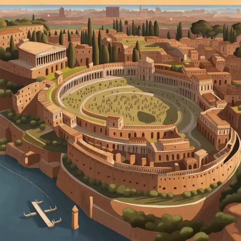 Visual representation of "hill" - One of the seven hills on which the ancient city of Rome was built