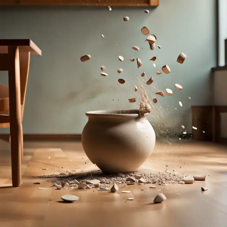 Visual representation of "shiver" - To break or cause to break into small pieces or splinters