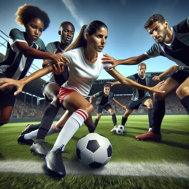 Visual representation of "crossfire" - In the sports context, crossfire refers to a situation where a player is being attacked or defended by multiple opponents at the same time.