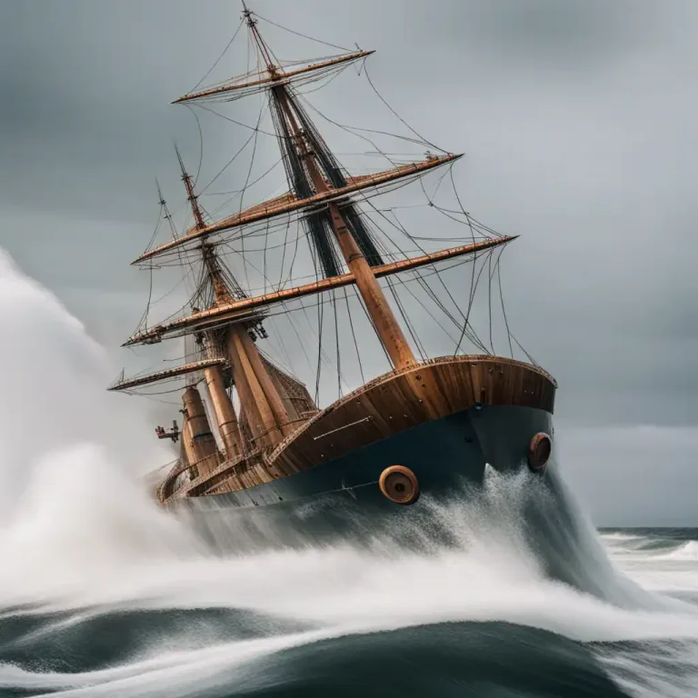 Visual representation of "stem" - The vertical or near vertical structure at the very front of a ship or boat.