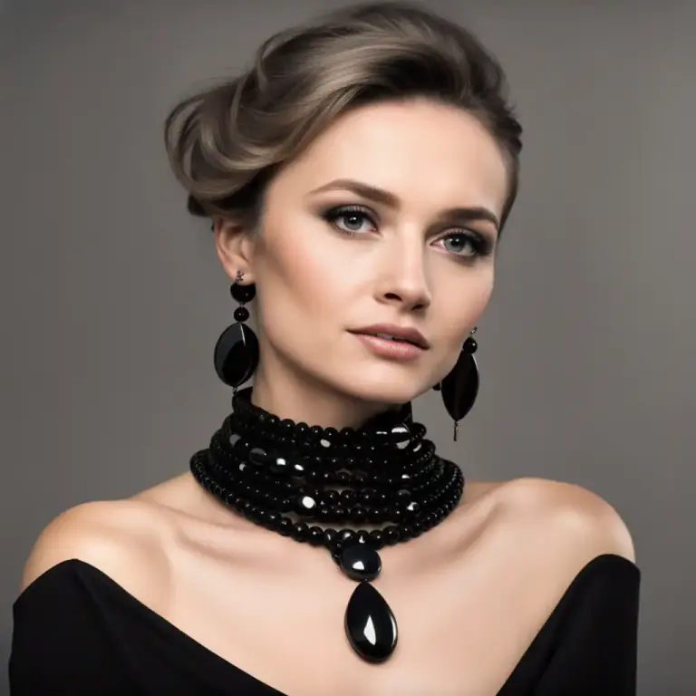 Visual representation of "jet" - A type of black coal that can be polished and used for jewelry.