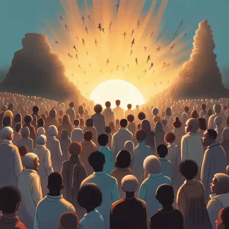 Visual representation of "resurrection" - In Christian belief, the event when all people will come back to life after death