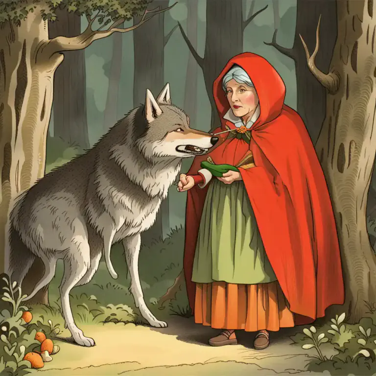 Visual representation of "wolf" - In fables and fairy tales, a character that is often dangerous or wicked.