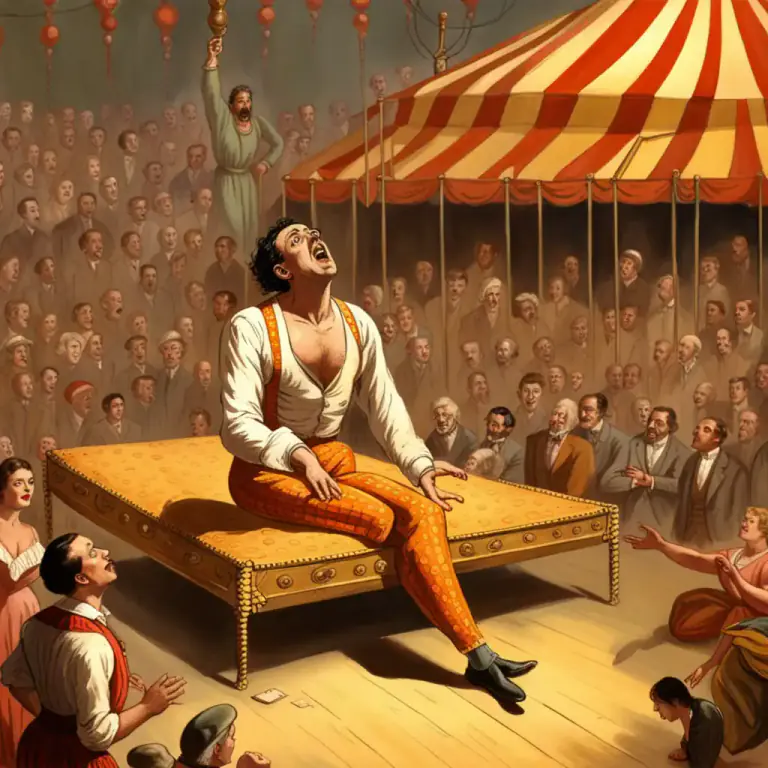 Visual representation of "fakir" - In magic and circus acts, a person who appears to perform supernatural feats such as levitation and piercing their body without injury.