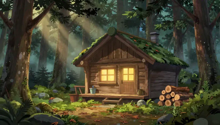 Visual representation of "woodsy" - Reminding or related to the forest or woods, usually smells or environments.