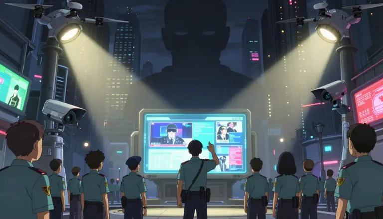 Visual representation of "orwellian" - Related to the dystopian ideals portrayed in George Orwell's novels, especially related to totalitarian or authoritarian governments, surveillance, distortions of the truth, and manipulation of the past.