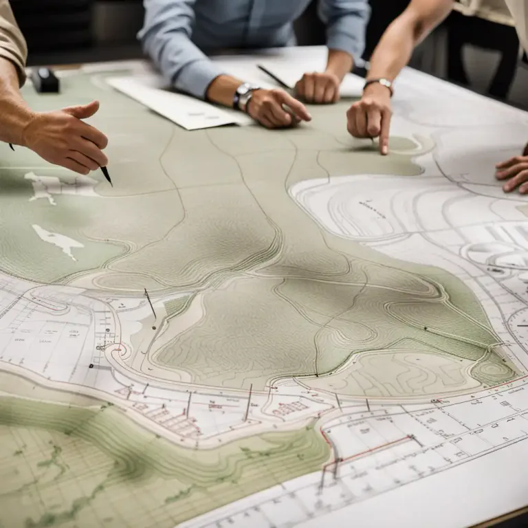 Visual representation of "topographical" - Relating to the detailed mapping or charting of the features of a relatively small area, district, or locality.
