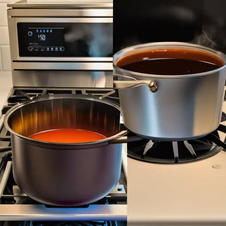 Visual representation of "boil down to" - To lessen the amount of something by boiling it