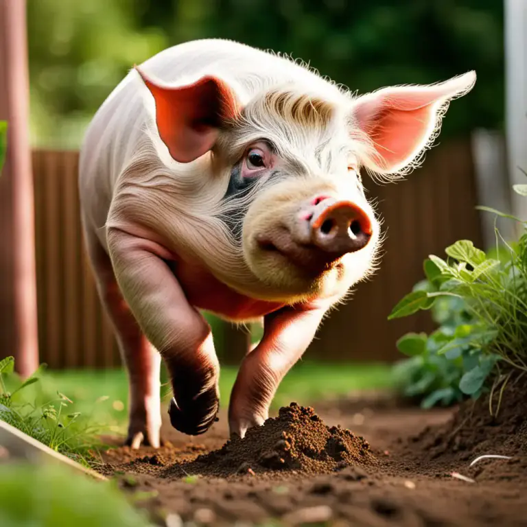 Visual representation of "rooter" - A pig or other animal which is searching for food by turning up the ground with its snout.