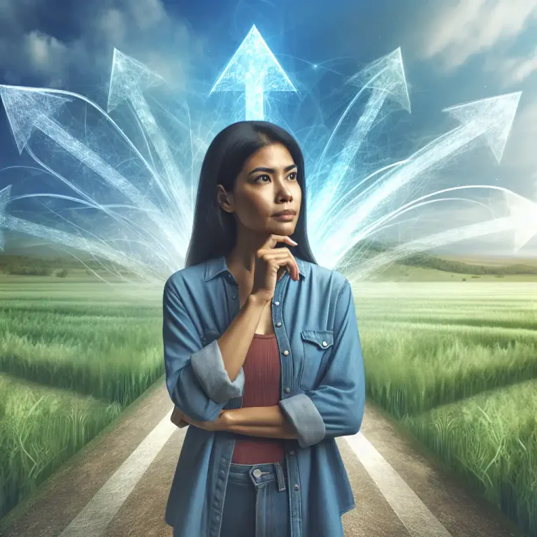 Visual representation of "existential" - In existentialism it refers to the idea that one has the freedom to determine their own meaning and purpose in life.