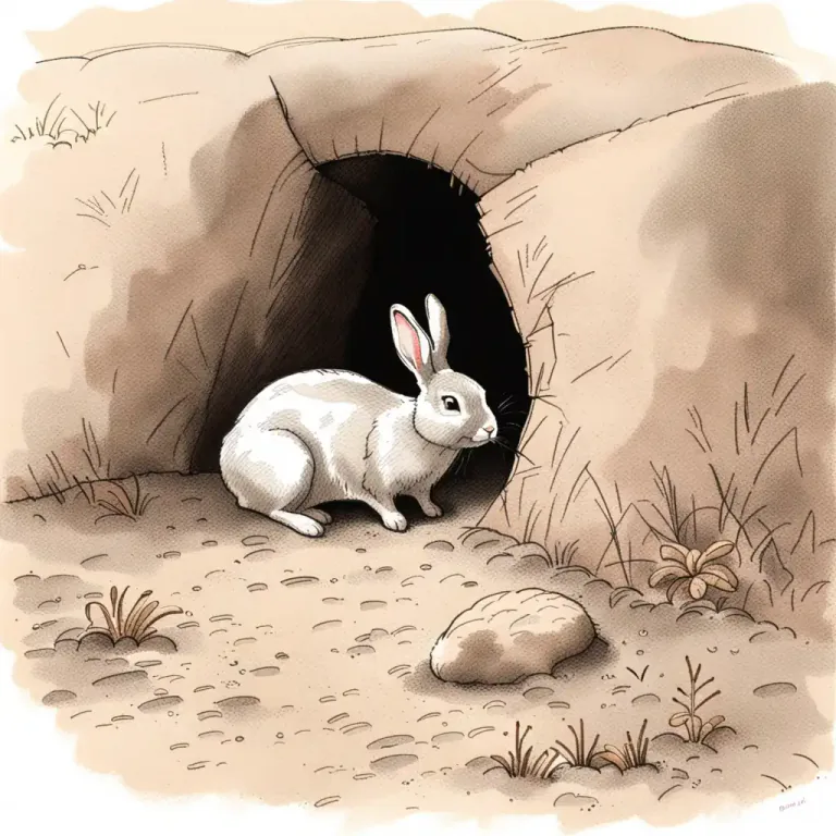 Visual representation of "cavity" - A hollow place made by a burrowing animal, like a rabbit