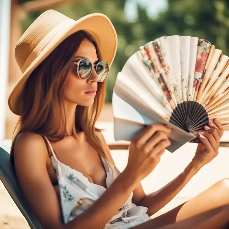 Visual representation of "fan" - To move air around, especially in order to keep cool.
