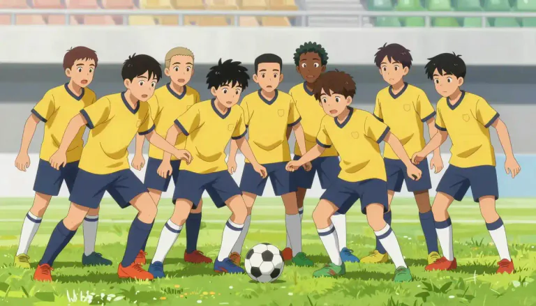 Visual representation of "squad" - A group of people working or acting together, especially in a sport team or military.